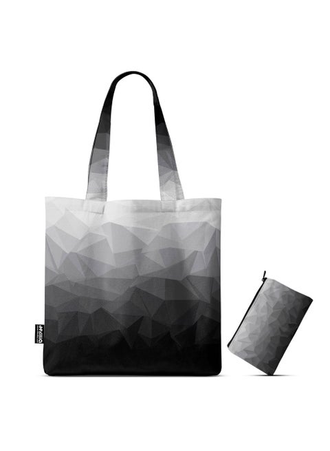 Printed Modern Tote Bag With Special Design - Size 38 * 40 Cm - With Pouch - Gradient Pattern TB/706